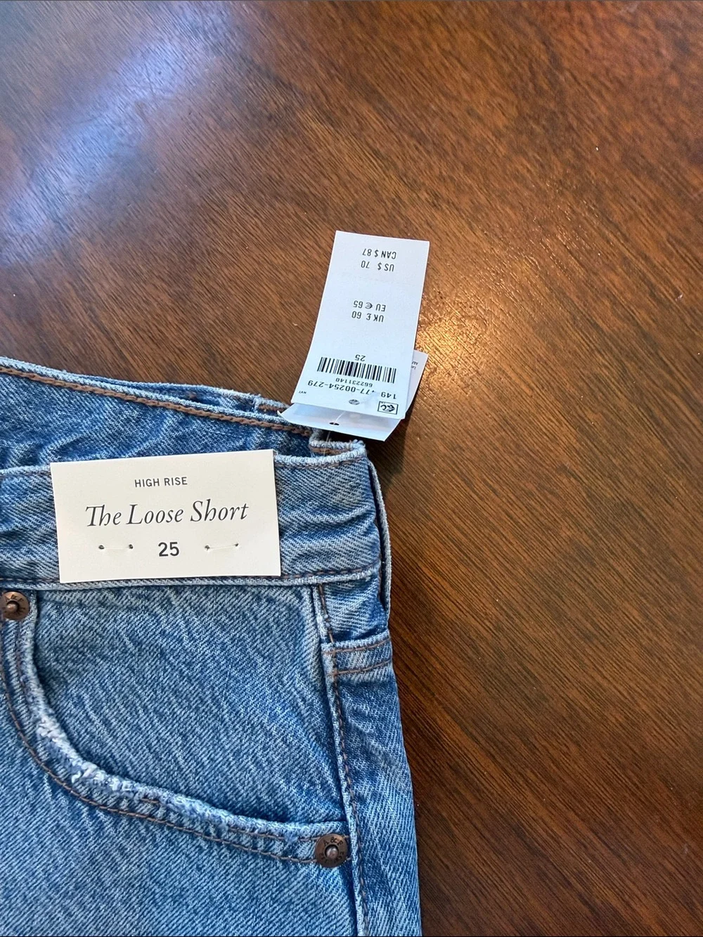 Abercrombie & Fitch Light Blue Denim Frayed-Hem Shorts - Picture 6 of 6